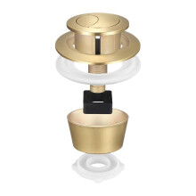 (Gold) Universelles WC-Spülventil-Montageset mit verstellbarem Spülkastenknopf und Wassersparfunktion