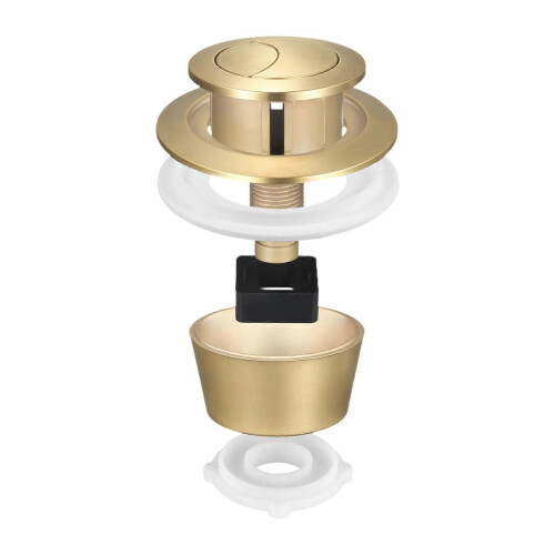 (Gold) Universal Toilet Flush Valve Fitting Kit Adjustable Tank Button Water Saving