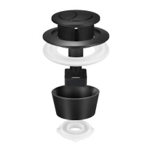 (Black) Universelles WC-Spülventil-Montageset mit verstellbarem Spülkastenknopf und Wassersparfunktion