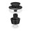 (Black) Universal Toilet Flush Valve Fitting Kit Adjustable Tank Button Water Saving 1