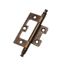 (60 Pcs) Charnières affleurantes en bronze antique avec embout décoratif, lot de 18 à 60, pour portes et portails d'armoires et placards.