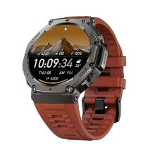 (Red) T-Rex 3 GPS-Smartwatch mit AMOLED-Touchscreen, 5 ATM wasserdicht, Outdoor-Kompass, Fitness- und Sport-Tracker für Herren