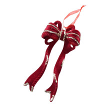 (Bowknot 17.5x8cm) Wisząca zawieszka na choinkę z cekinami, świąteczna dekoracja