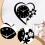 (Black) Modern Acrylic Heart Wall Clock Silent Non Ticking Creative Decor 2