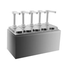 (5 Pump) 1-Liter-Edelstahl-Doppelpumpen-Saucenspender-Würzstation