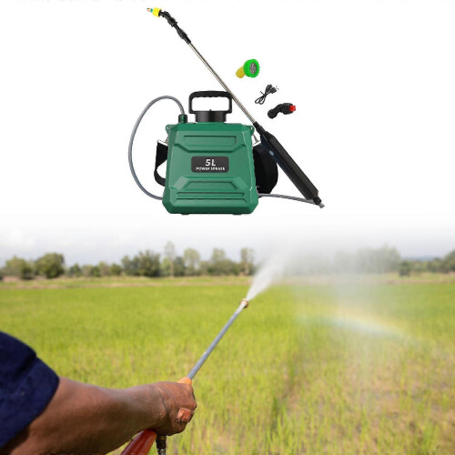 (5L Green) Spruzzatore elettrico portatile con tracolla singola, resistente all'usura e multiuso. 1