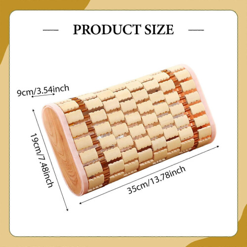 (beaded) Smooth Bamboo Sauna Neck Pillow Comfortable Headrest Support for Adults Versatile Rest 1