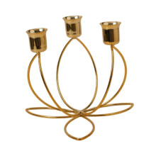 (Gold, For 3 Candles) Elegant Metal Candelabra Taper Candle Holder Candlestick Stand for Home Decor