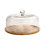 (Style C) Bamboo Cake Stand with Dome Lid for Bread Storage Appetizer Plate and Cake Holder 2