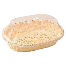 (S) Kitchen Bread Basket Serving Tray with Lid Fruit Holder Food Storage
