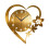(Gold) Modern Acrylic Heart Wall Clock Silent Non Ticking Creative Decor 1