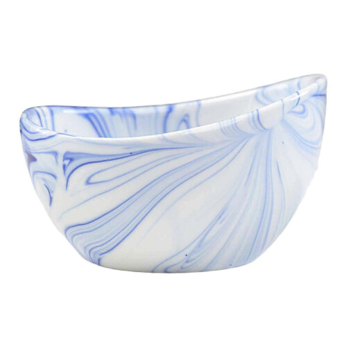 (Blue) Ceramic Herb Stripper Bowl Kitchen Tool Leaf Separator Peeling Gift