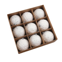 (White) 9x Bombki choinkowe wiszące zawieszki na prezenty na imprezę