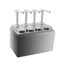 (4 Pump) 1-Liter-Edelstahl-Doppelpumpen-Saucenspender-Würzstation