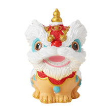 (Red) Traditionelle Dekoration zum chinesischen Neujahr: Löwentanzstatue, Kunsthandwerk