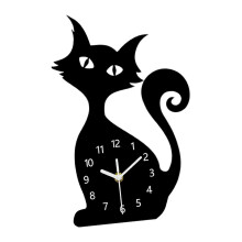 (Small) Kreativ kattveggklokke Dekorativ hjempynt Unik gave