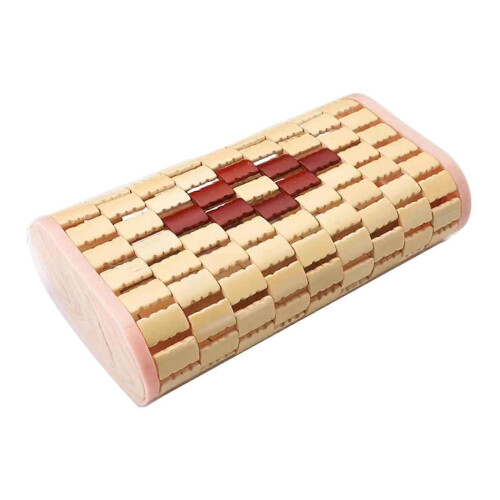 (two color splicing) Smooth Bamboo Sauna Neck Pillow Comfortable Headrest Support for Adults Versatile Rest