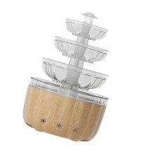 (Wood grain color) Luftbefeuchter mit Nachtlicht, 500 ml, zwei Düsen, Ultraschall, leiser Wasserfluss, Umgebungsbeleuchtung