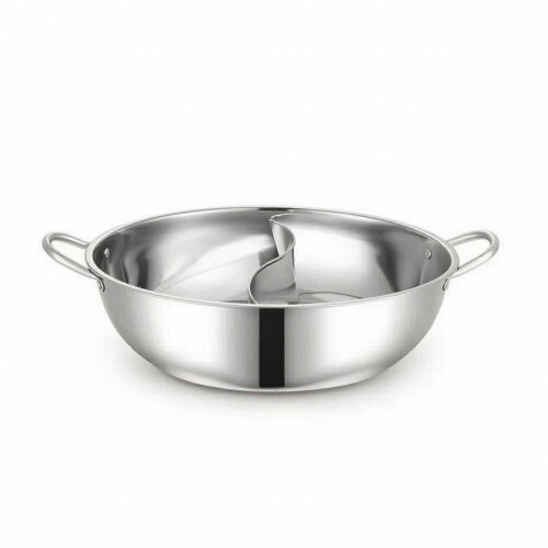 (36CM without Lid) Ensemble de casseroles compartimentées en acier inoxydable avec louches et double saveur