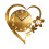 (Gold) Modern Acrylic Heart Wall Clock Silent Non Ticking Creative Decor 3
