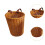 (round) Rustic Tea Leaves Picking Backpack Basket for Farm Garden Vacation 5