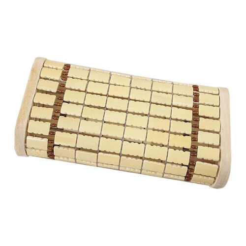 (solid wooden frame) Smooth Bamboo Sauna Neck Pillow Comfortable Headrest Support for Adults Versatile Rest 1