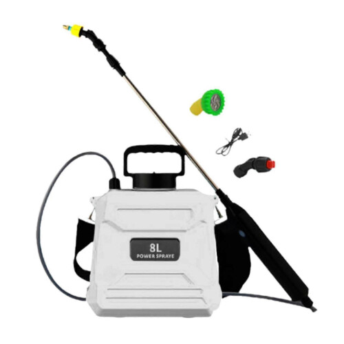 (8L White) Portable Electric Sprayer Single Shoulder Strap Wear Resistant Multipurpose 1