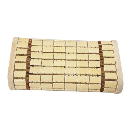 (solid wooden frame) Smooth Bamboo Sauna Neck Pillow Comfortable Headrest Support for Adults Versatile Rest 2