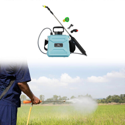(5L Blue) Portable Electric Sprayer Single Shoulder Strap Wear Resistant Multipurpose 1