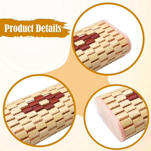 (two color splicing) Smooth Bamboo Sauna Neck Pillow Comfortable Headrest Support for Adults Versatile Rest 1