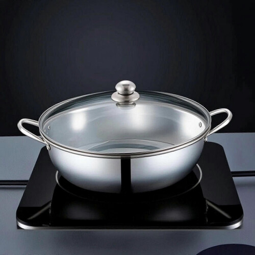 (28CM with Lid) Ensemble de casseroles compartimentées en acier inoxydable avec louches et double saveur 2