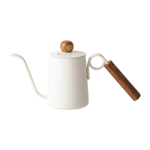 (white) Bollitore a collo d'oca di precisione per tè e caffè filtro con beccuccio lungo e stretto. 1