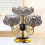 (Black) Light Luxury Rotating Flower Snack Tray Fruit Dessert Bowl Server 2