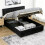 King Size Ottoman Bed Frame, with Front Drawer - Black 1