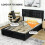 King Size Ottoman Bed Frame, with Front Drawer - Black 8