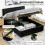 King Size Ottoman Bed Frame, with Front Drawer - Black 6