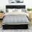 King Size Ottoman Bed Frame, with Front Drawer - Black 3
