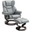 (LIGHT GREY, Polyurethane) 360 Swivel Recliner Chair with Footstool - Light Grey 1