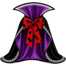 Halloween Vampire Cape for Dogs Cats Bat Bow Tie Adjustable Pet Costume,L