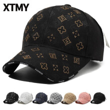 (as the picture, 1pc) Crystal Rhinestone Monogram Sun Hat, Versatile Dome Baseball Cap, Casual Fashion Sports Visor, Face-Slimming Sun Protection Cap