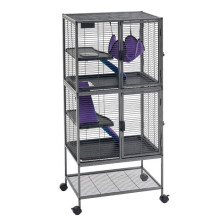 Jaula de Metal para Pequeños Animales 138 cm-Duoku-Estructura de 4 Niveles con Ruedas, Adecuada para Chinchillas, Cobayas y Conejos