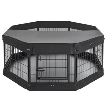 Parc pour Chien - DUOKU - SKU2-242408DT - 8 panneaux 61 cm - Structure pliable métal - Porte et tapis de sol