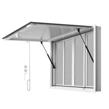 Raam voor Voedseltruck 114x76 cm-Duoku-met Ophaalbare Verkoopbalie, Geschikt voor Ambulante Handel
