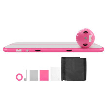 Mat de gymnastique gonflable - DUOKU - HCYL-ZH-002 - 3x1 m - Rose - Charge 200 kg - Rouleau 60x100 cm, pompe incluse