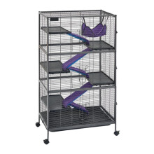 Jaula de Metal para Pequeños Animales 149 cm-Duoku-Modelo de 6 Niveles con Ruedas, Adecuada para Chinchillas, Cobayas y Conejos