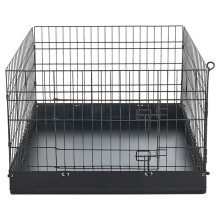 Tiergehege 61 cm - Duoku - 4 faltbare Paneele mit schwarzem Bodenbelag, ideal für Welpen, Katzen und kleine Tiere