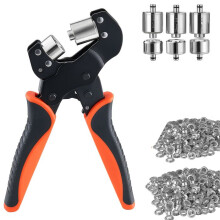 Pinza para Ojetes 8 mm/10 mm/12 mm-Duoku-con Kit de 900 Ojetes y Arandelas Metálicas, Herramientas de Perforación para Cuero, Lonas