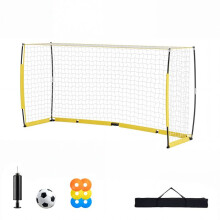 Porta di Calcio 3,6 x 1,8 m-Duoku-con Rete e Struttura Metallica, Ideale per Giardino, Terreno o Cortile. Portatile e Stabile
