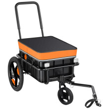 Remolque Cargo para Bicicleta 2 en 1-Duoku-Capacidad 45 kg, Carrito de Transporte Duradero con Funda Impermeable, Ruedas de 178 y 406 mm