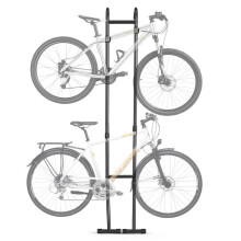 Opslagsteun voor 2 Fietsen-Duoku-Verticale Vrijstaande Fietshouder met Hoogte Verstelbare Haken, Gemaakt van Koolstofstaal